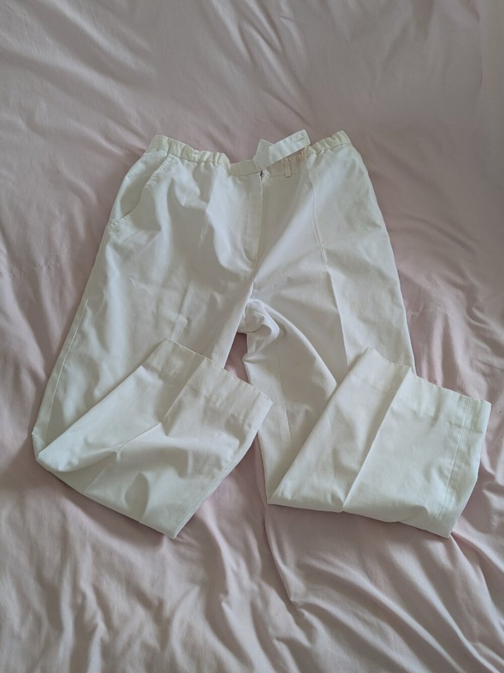 Leon Levin White Straight Leg Pants Size 8